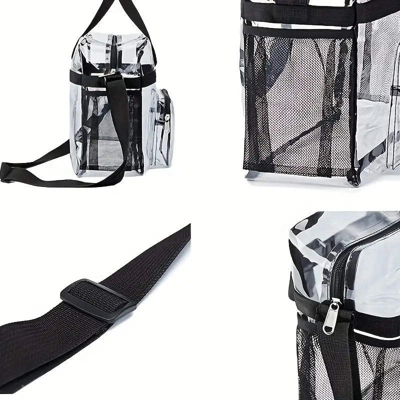 Spacious Clear Travel Tote Bag with Multiple Pockets