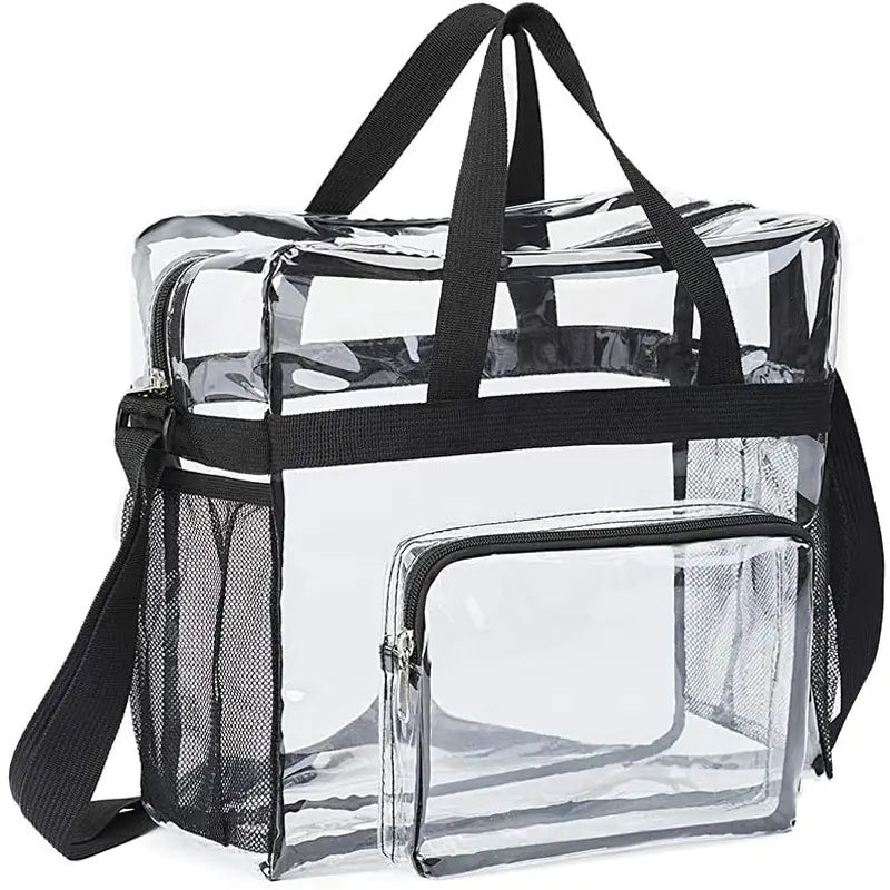 Spacious Clear Travel Tote Bag with Multiple Pockets