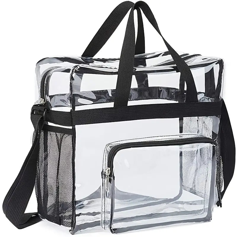 Spacious Clear Travel Tote Bag with Multiple Pockets