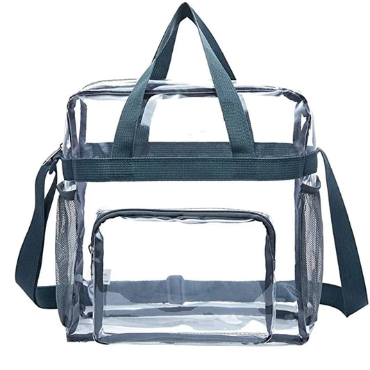 Spacious Clear Travel Tote Bag with Multiple Pockets